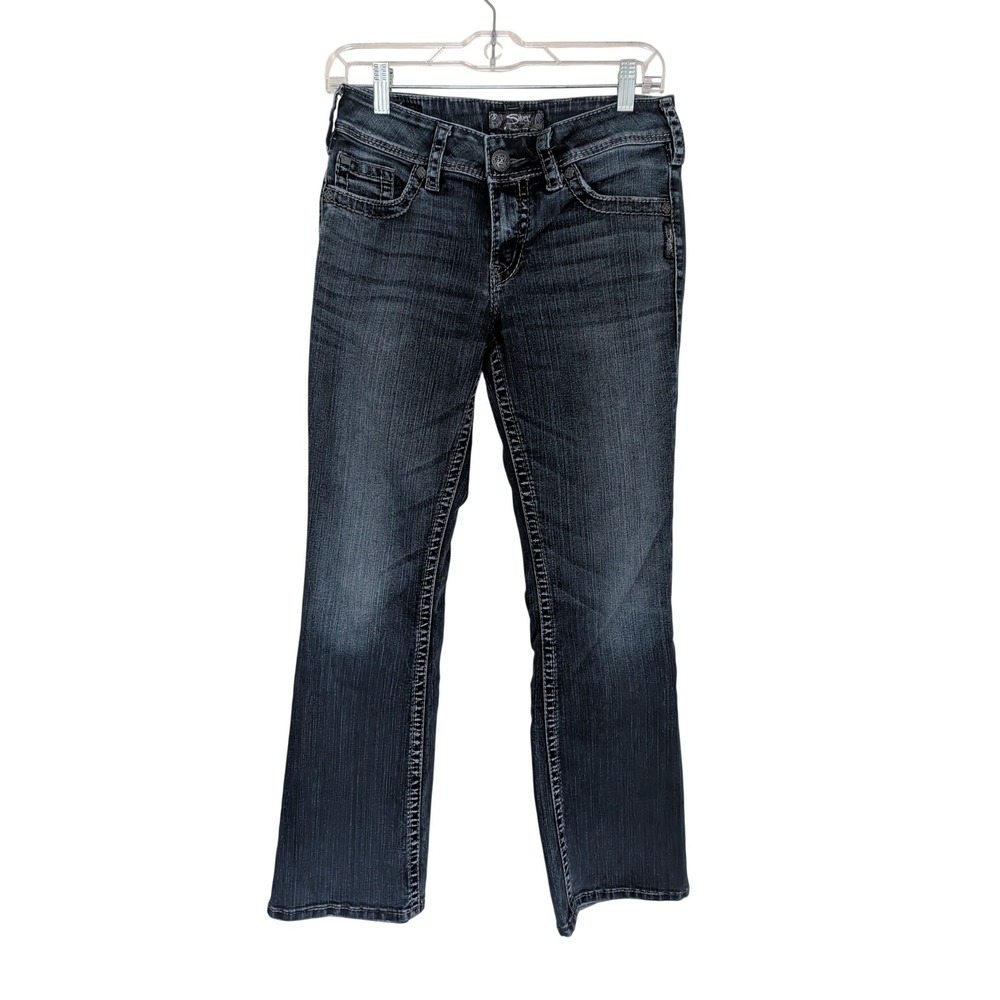 Silver Jeans Co Suki Surplus Dark Wash Bootcut Jeans W28 L30 Contrast Stitch